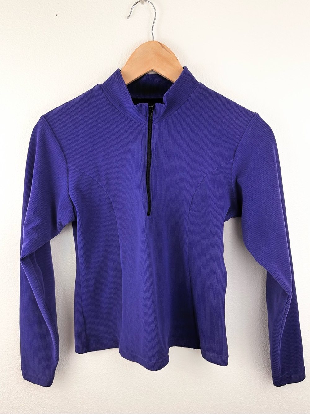 REI Women’s Small Purple Ribbed Half Zip Pullover Soft Stretch gorpcore outdoor